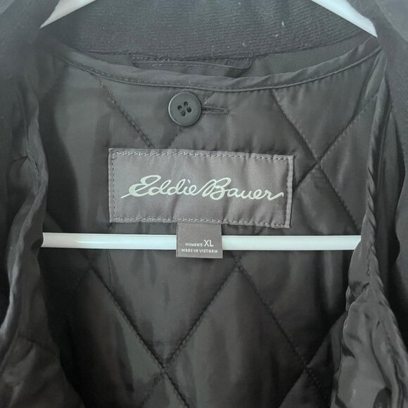 Eddie Bauer, Women's Girl On The Go Insulated Trench Coat, Black, Extra Large XL - Picture 2 of 4